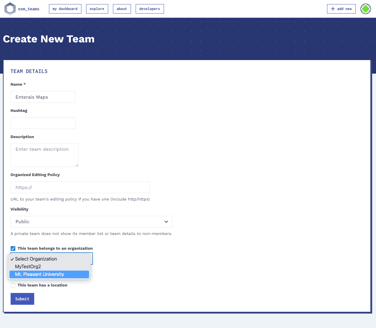 New organization team New organization team